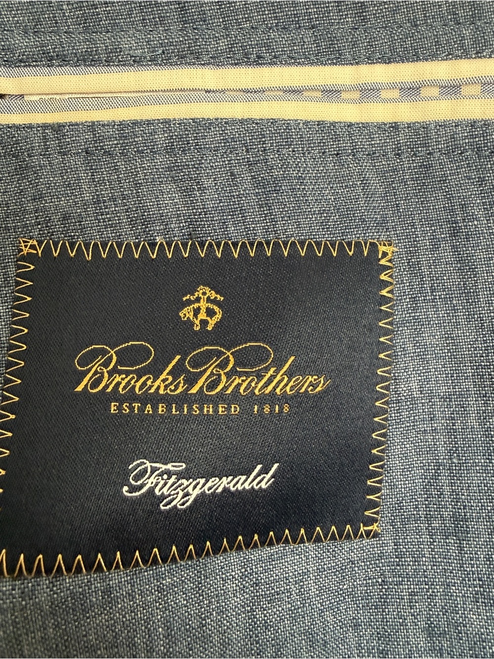 Brooks Brothers Denim-Textured Blue Sport Coat - Picture 3 of 5